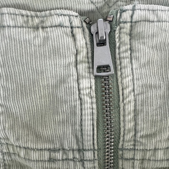 We The Free FREE PEOPLE I Want It All Moss Green Zip Front Corduroy Midi Skirt - Picture 3 of 9